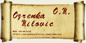 Ozrenka Milović vizit kartica
